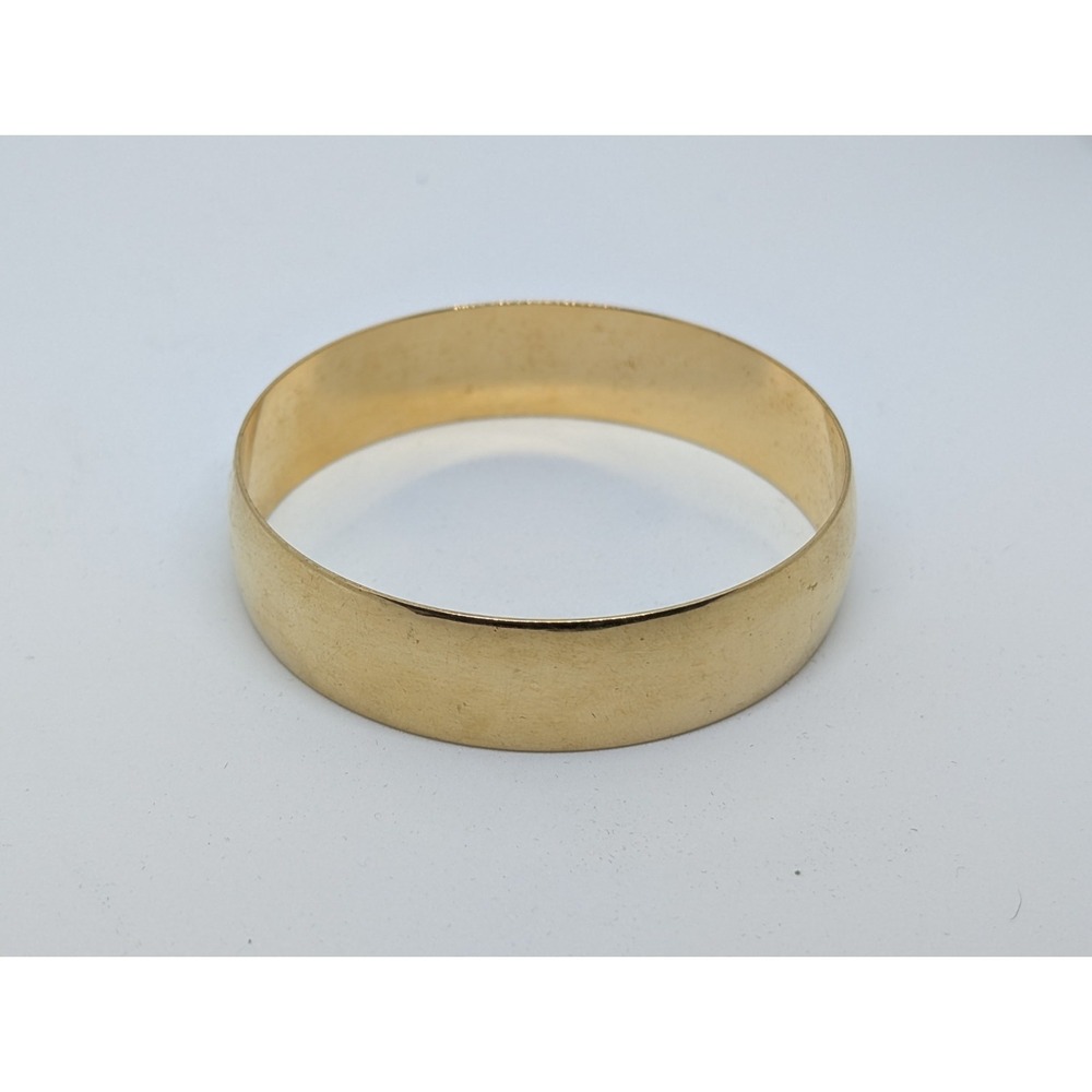 Signed Napier Shiny Gold Tone Bangle Bracelet 6.5"-7" Minimalist